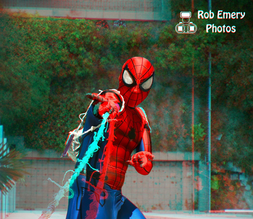 Spiderman slinging a web